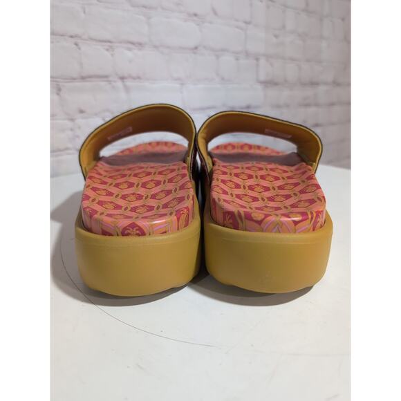 Adidas Farm Rio Adilette Platform Slides Sz 8 Victory Gold Tomato Red Pineapple - Picture 9 of 11